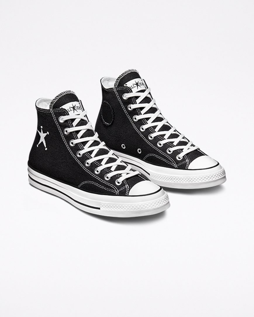 Women's Converse x Stüssy Chuck 70 High Top Shoes Black / White / Black | AU 9E8C3H